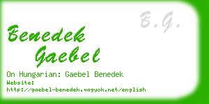 benedek gaebel business card